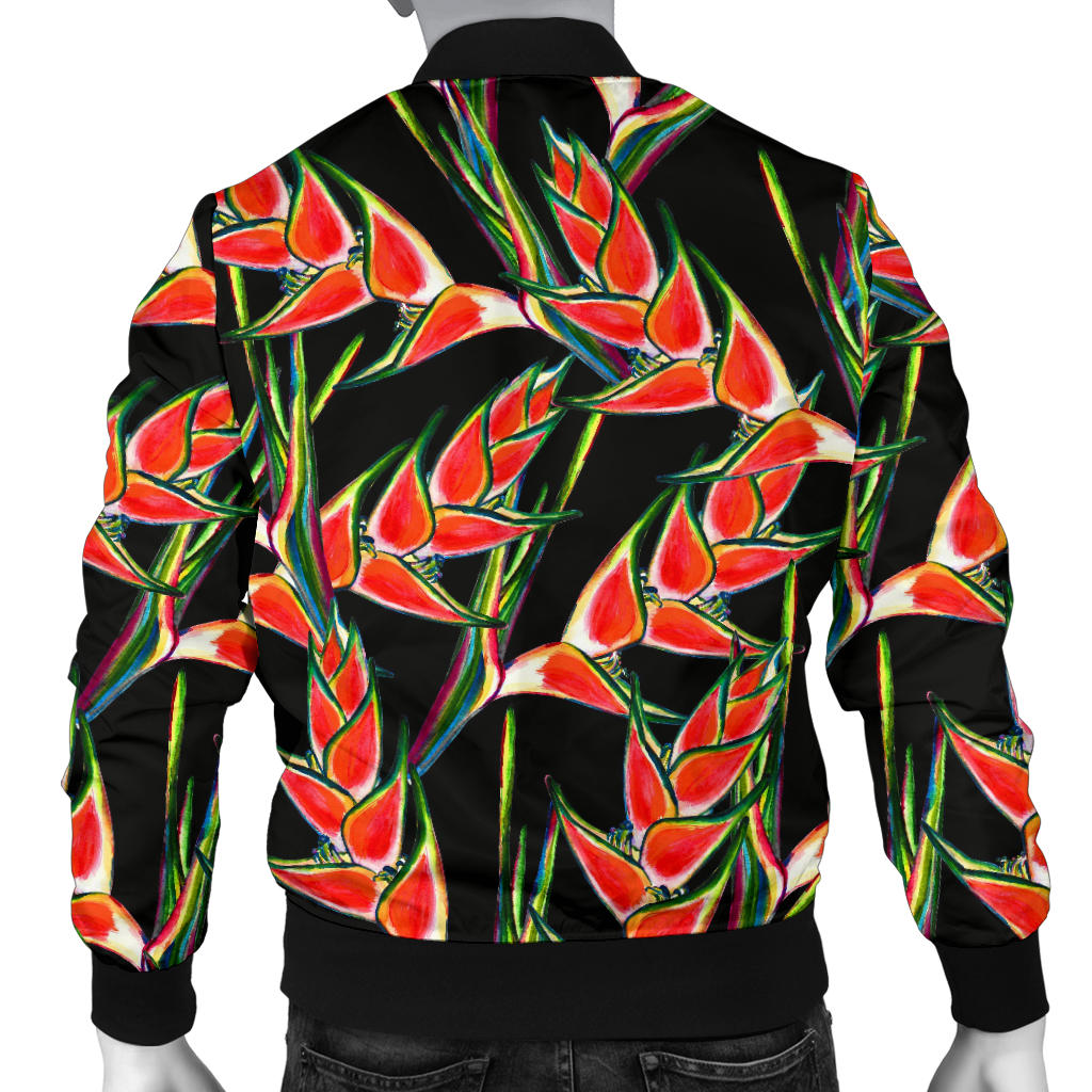 Heliconia Pattern Print Design HL010 Men Bomber Jacket