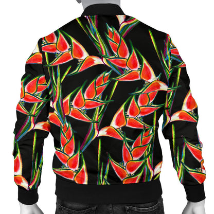 Heliconia Pattern Print Design HL010 Men Bomber Jacket