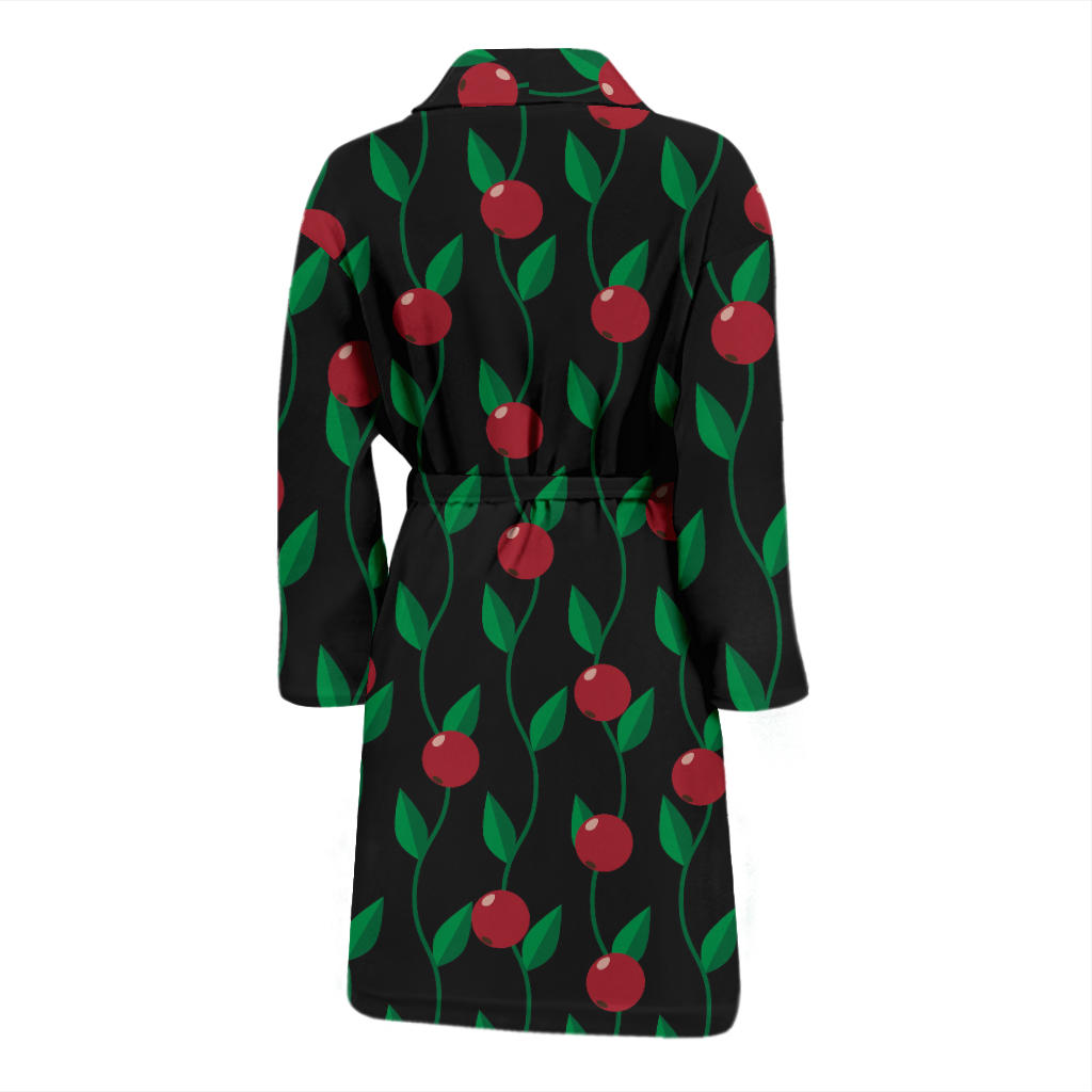 Cranberry Pattern Print Design CB01 Men Bathrobe