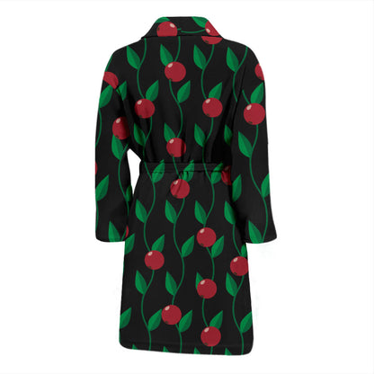 Cranberry Pattern Print Design CB01 Men Bathrobe