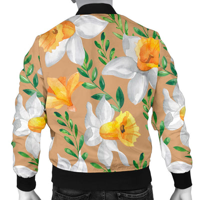 Daffodils Pattern Print Design DF04 Men Bomber Jacket