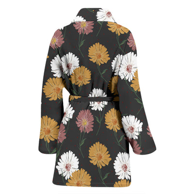 Daisy Pattern Print Design DS04 Women Bathrobe