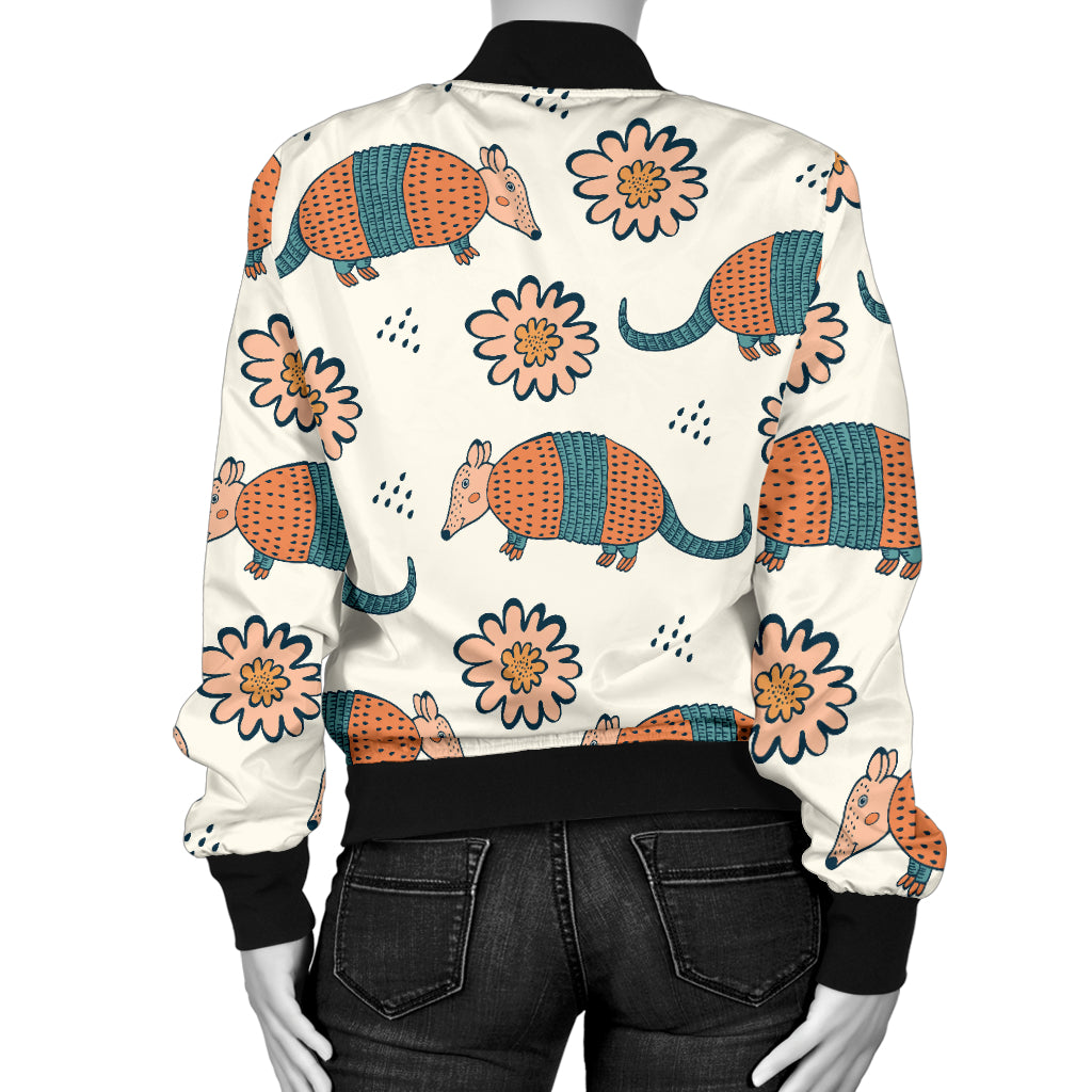Armadillo Pattern Print Design 02 Women's Bomber Jacket