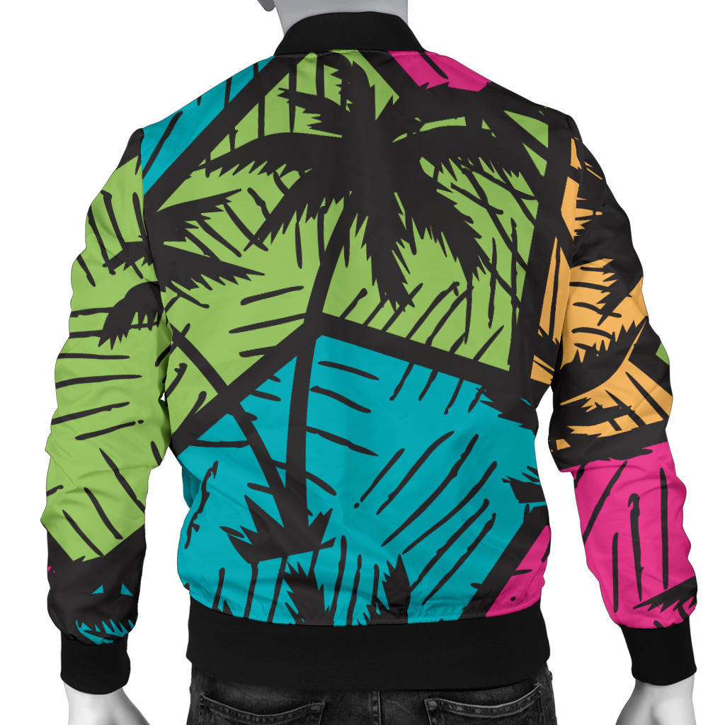 Palm Tree Pattern Print Design PT09 Men Bomber Jacket