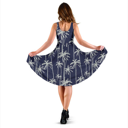Palm Tree Pattern Print Design PT06 Midi Dress