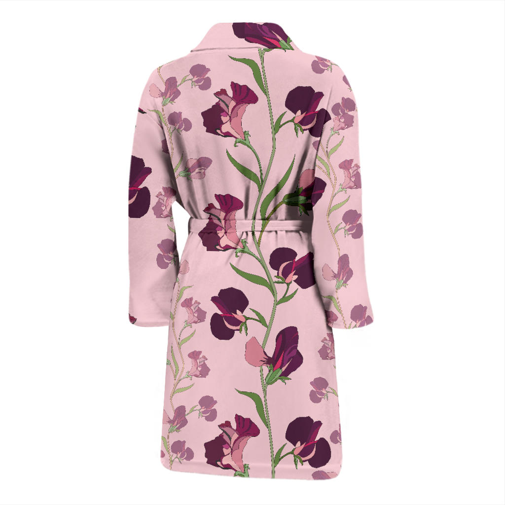 Peony Pattern Print Design PE09 Men Bathrobe