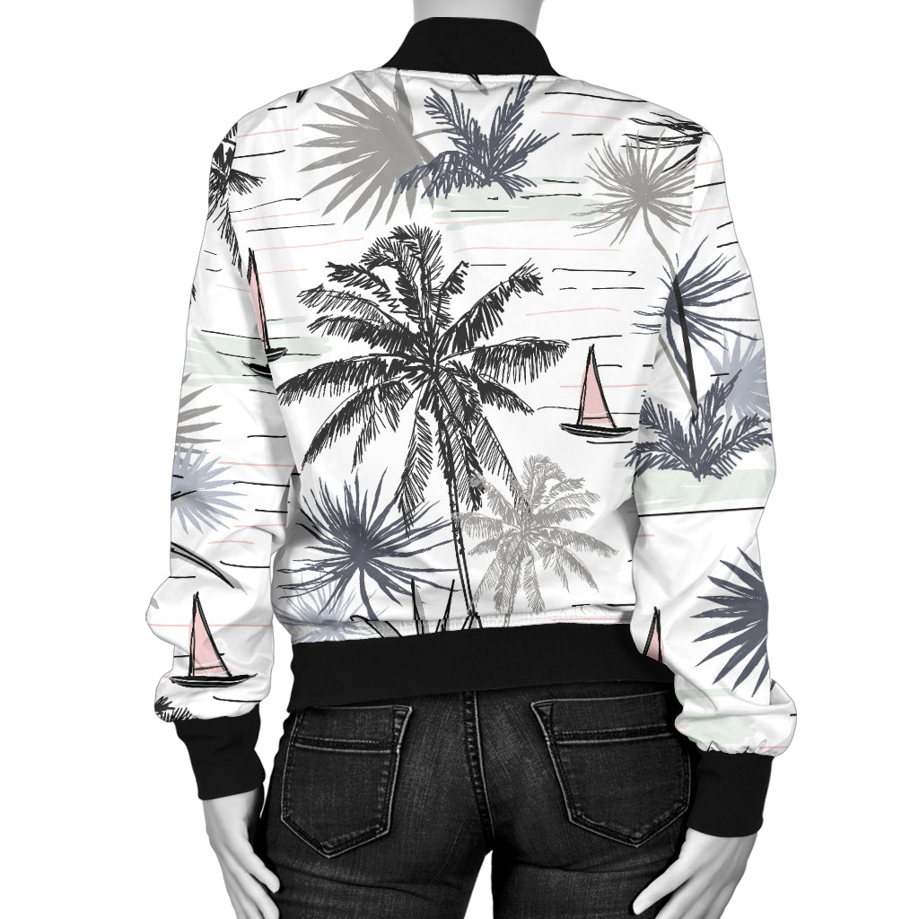 Pacific island Pattern Print Design A04 Women's Bomber Jacket
