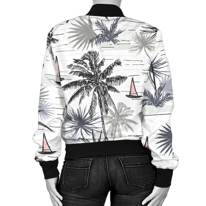 Pacific island Pattern Print Design A04 Women's Bomber Jacket