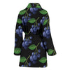 Blueberry Pattern Print Design BB01 Women Bathrobe