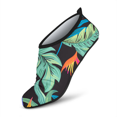 Tropical Palm Leaves Hawaiian Flower Aqua Water Shoes