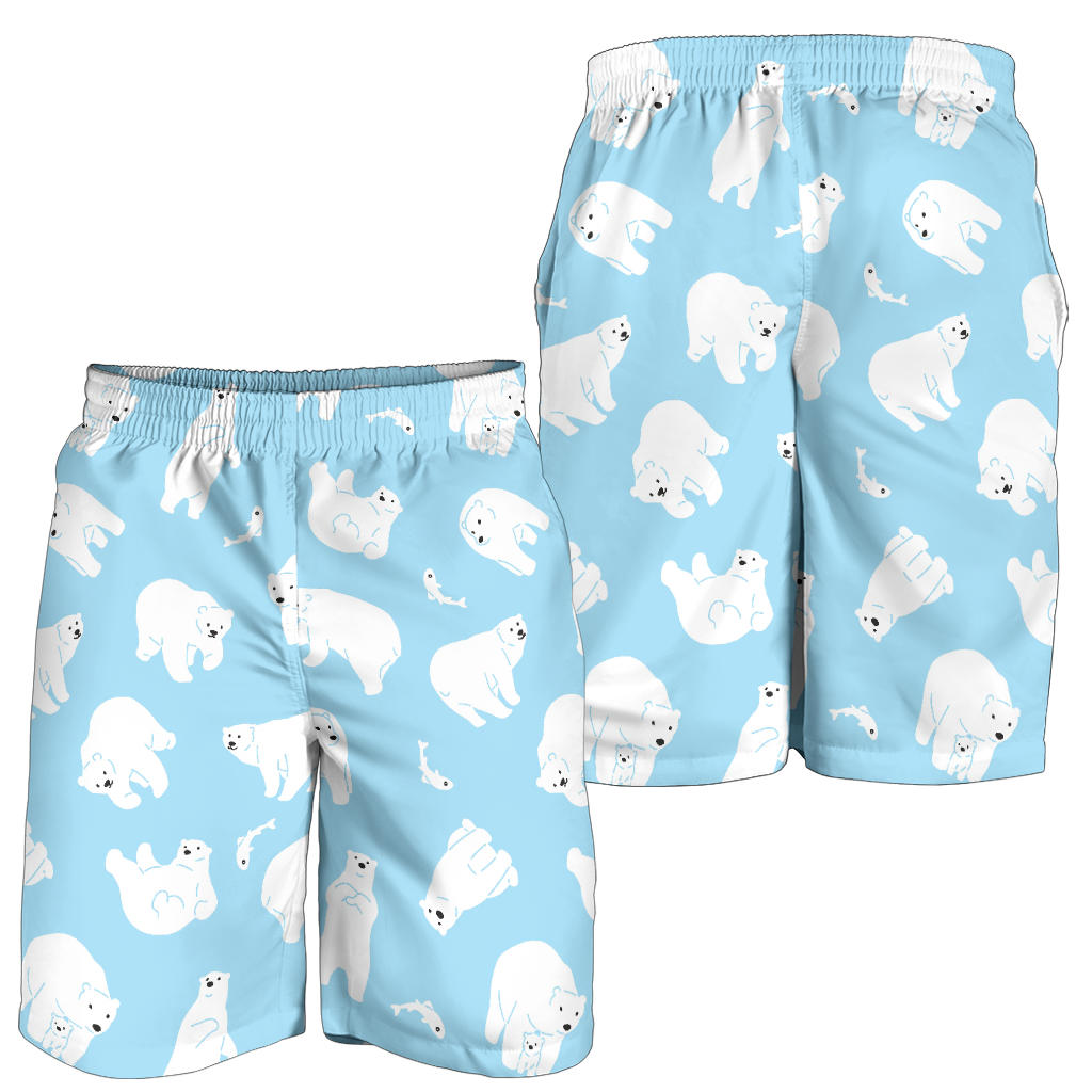 Polar Bear Pattern Print Design PB01 Mens Shorts