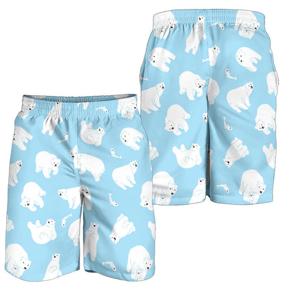 Polar Bear Pattern Print Design PB01 Mens Shorts