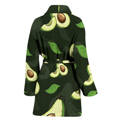 Avocado Pattern Print Design AC07 Women Bathrobe