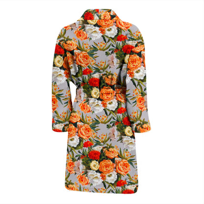 Lisianthus Pattern Print Design LT04 Men Bathrobe