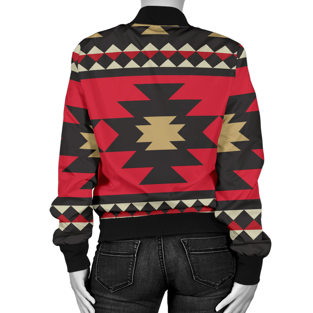 Navajo Pattern Print Design A04 Women's Bomber Jacket