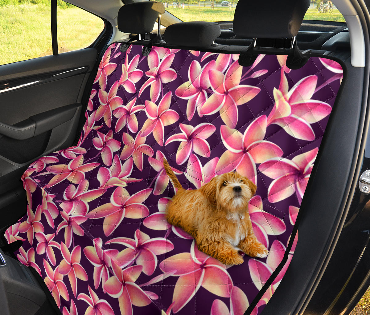 Purple Plumeria Pattern Print Design PM010 Rear Dog  Seat Cover