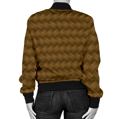 Cable Knit Pattern Print Design 02 Women's Bomber Jacket