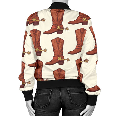 Cowboy Pattern Print Design 06 Women's Bomber Jacket