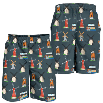 Windmill Pattern Print Design 04 Mens Shorts