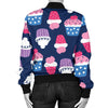 Cupcake Pattern Print Design CP04 Women Bomber Jacket