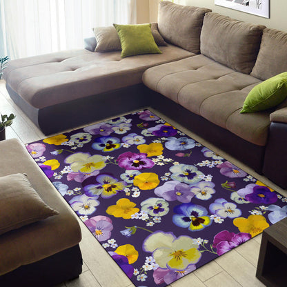 Pansy Pattern Print Design PS02 Area Rugs