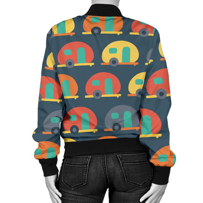 Camper Pattern Print Design 02 Women's Bomber Jacket
