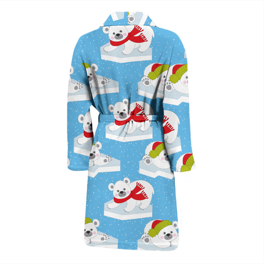 Polar Bear Pattern Print Design PB06 Men Bathrobe