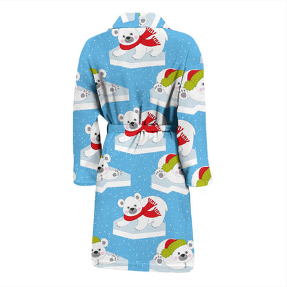 Polar Bear Pattern Print Design PB06 Men Bathrobe