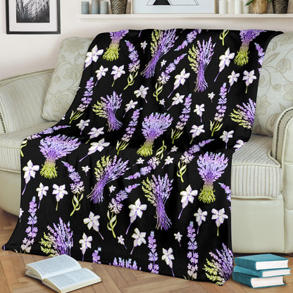 Lavender Pattern Print Design LV04 Fleece Blanket