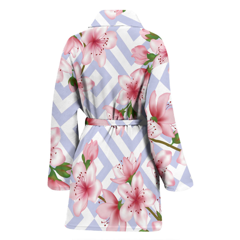 Cherry Blossom Pattern Print Design CB07 Women Bathrobe