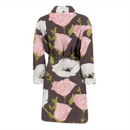 Anemone Pattern Print Design AM011 Men Bathrobe