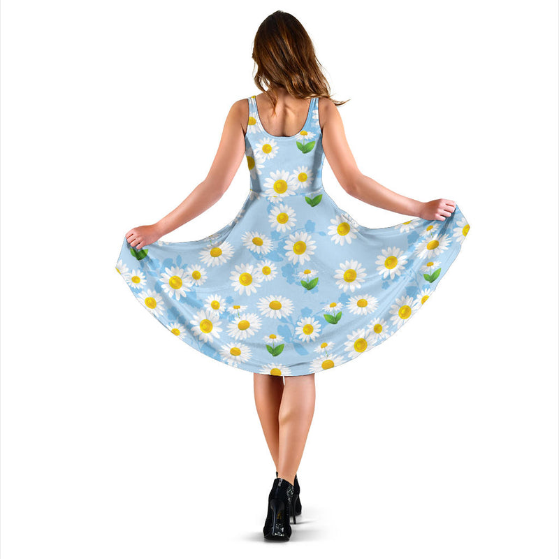 Daisy Pattern Print Design DS010 Midi Dress