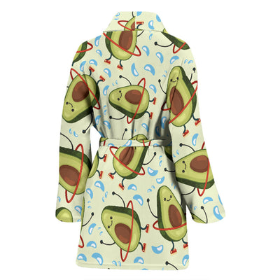 Avocado Pattern Print Design AC02 Women Bathrobe