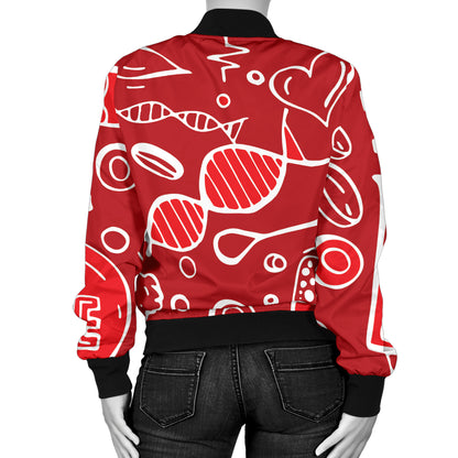 Phlebotomist Pattern Print Design A02 Women's Bomber Jacket