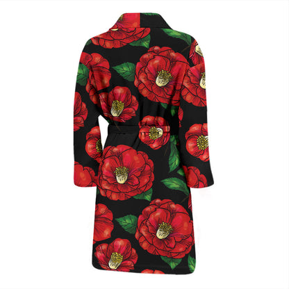 Camellia Pattern Print Design CM07 Men Bathrobe