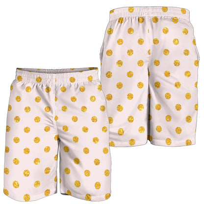 Polka Dot Gold Pink Pattern Print Design 01 Mens Shorts