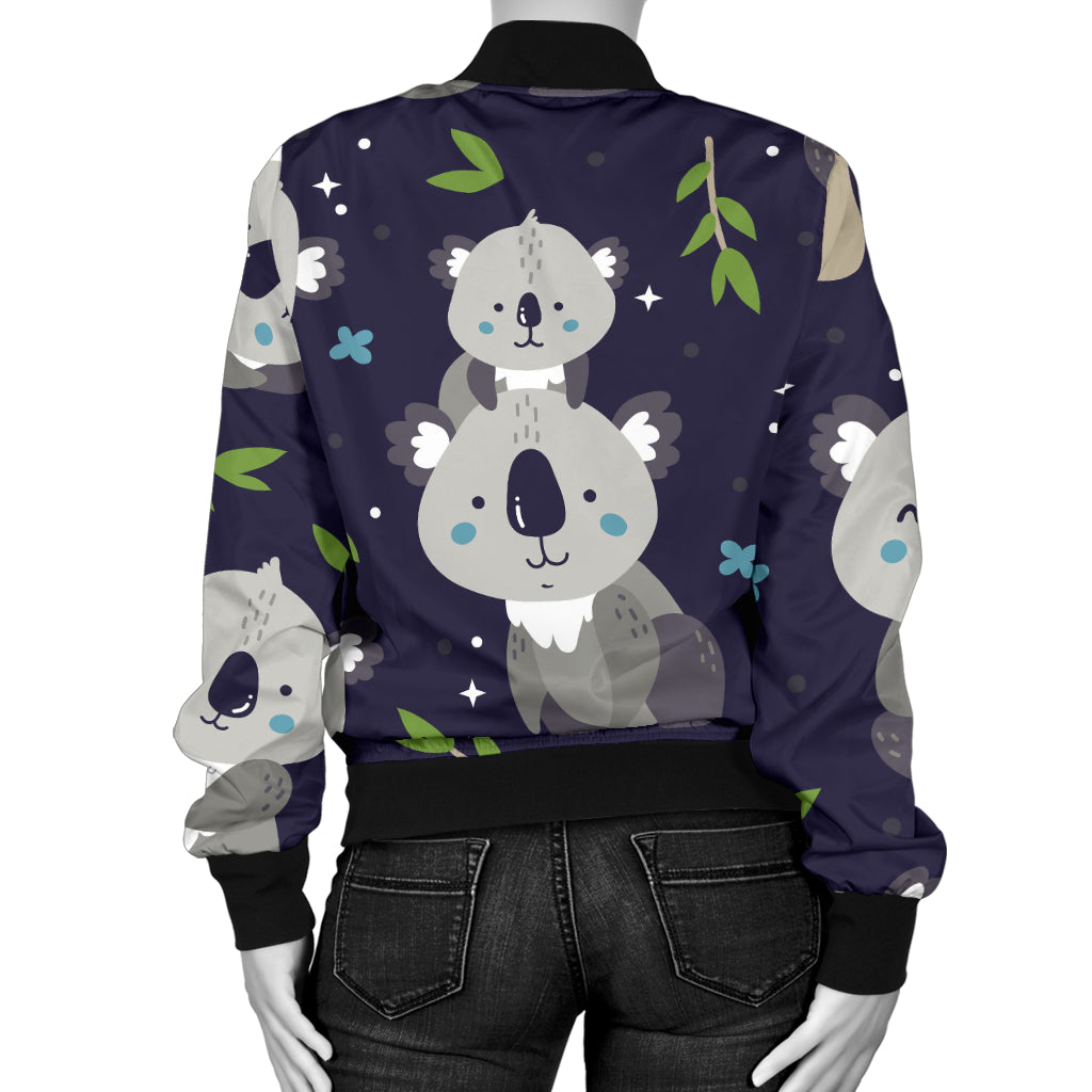 Koala Pattern Print Design 04 Women's Bomber Jacket