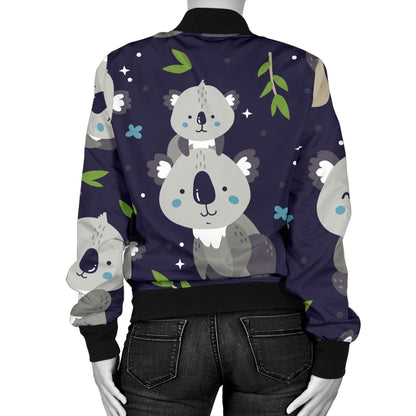 Koala Pattern Print Design 04 Women's Bomber Jacket