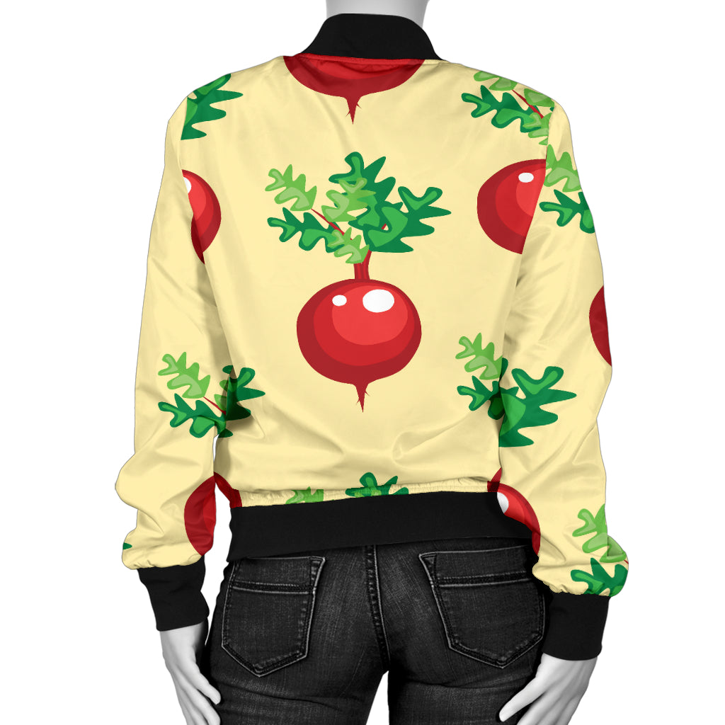 Radish Pattern Print Design A02 Women's Bomber Jacket