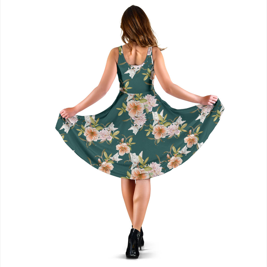 Iris Pattern Print Design IR01 Midi Dress