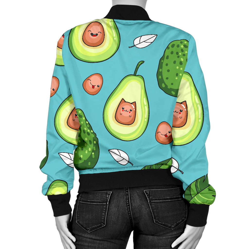 Avocado Pattern Print Design AC05 Women Bomber Jacket