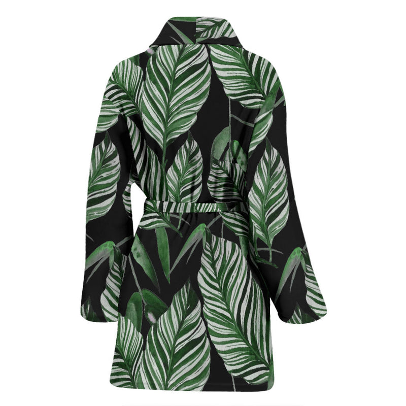 Palm Leaves Pattern Print Design PL09 Women Bathrobe