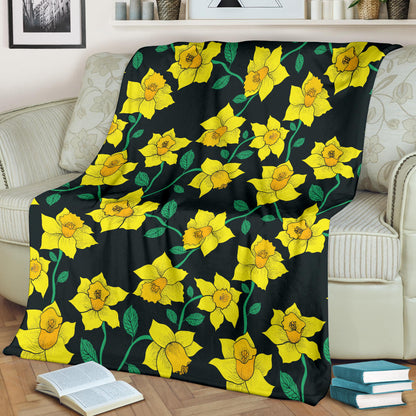 Daffodils Pattern Print Design DF03 Fleece Blanket