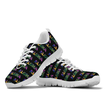 Aloha Hawaii Neon Sneakers White Bottom Shoes