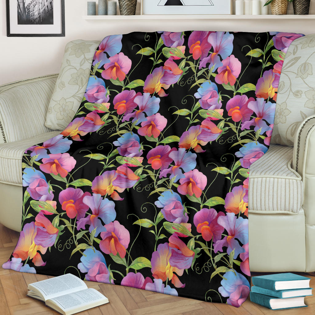 Peony Pattern Print Design PE012 Fleece Blanket