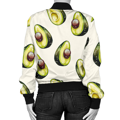 Avocado Pattern Print Design 01 Women's Bomber Jacket