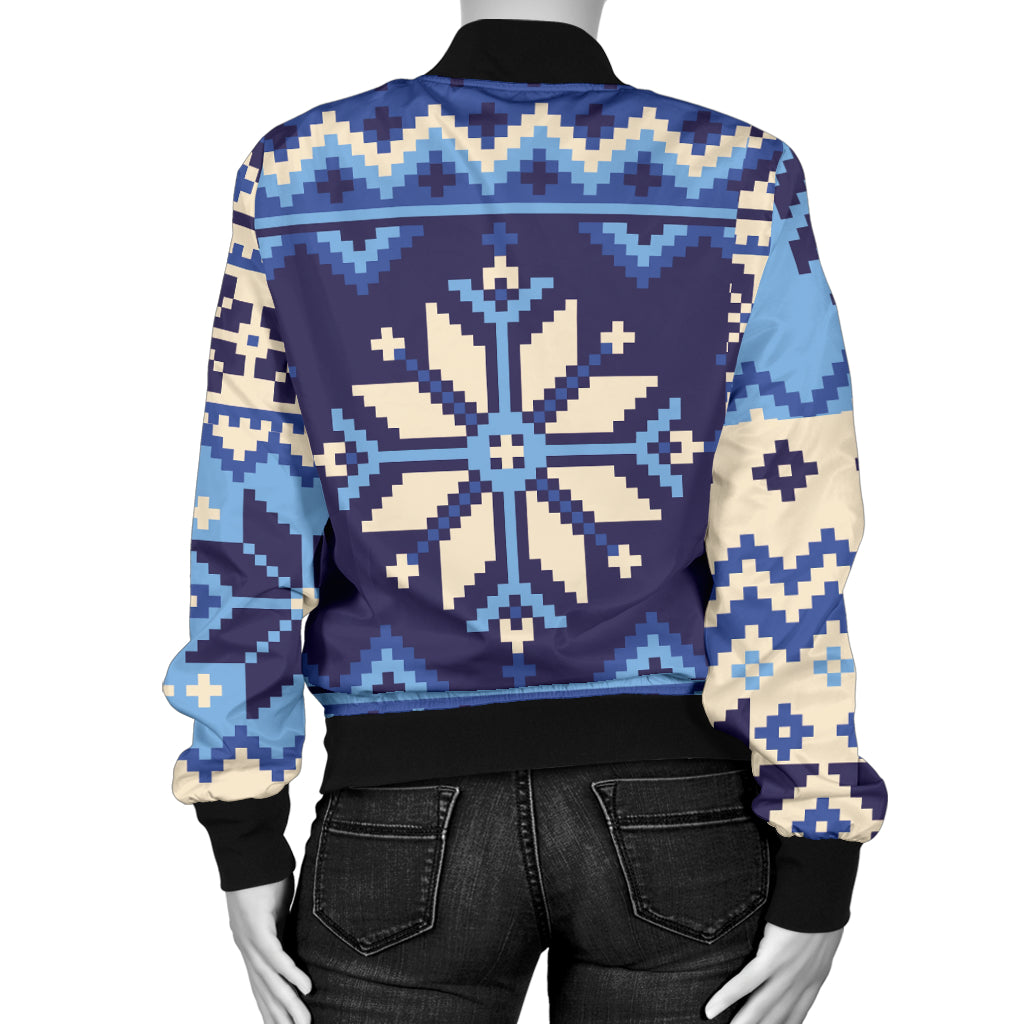 Nordic Pattern Print Design A04 Women's Bomber Jacket