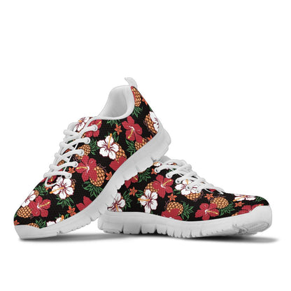Hawaiian Themed Pattern Print Design H013 Sneakers White Bottom Shoes