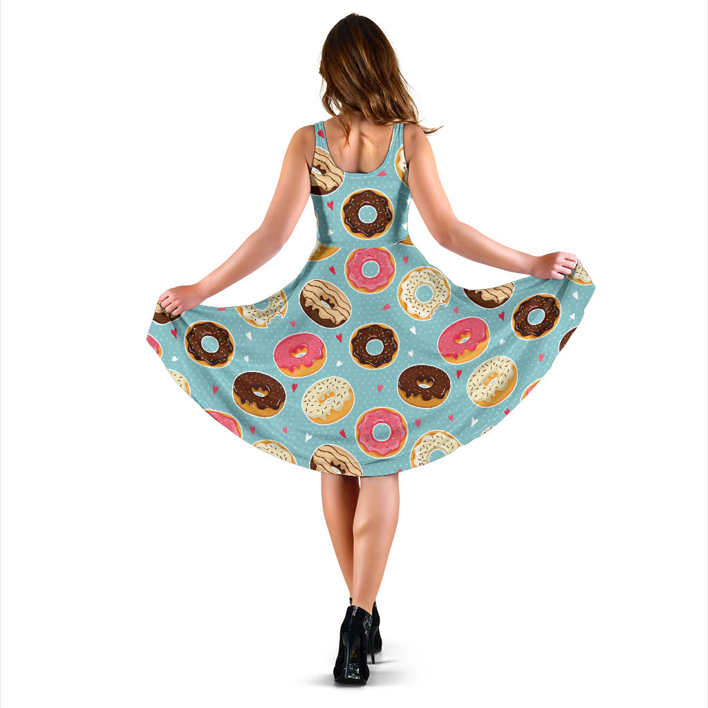 Donut Pattern Print Design DN04 Midi Dress