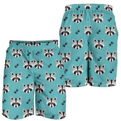 Raccoon Pattern Print Design A01 Mens Shorts